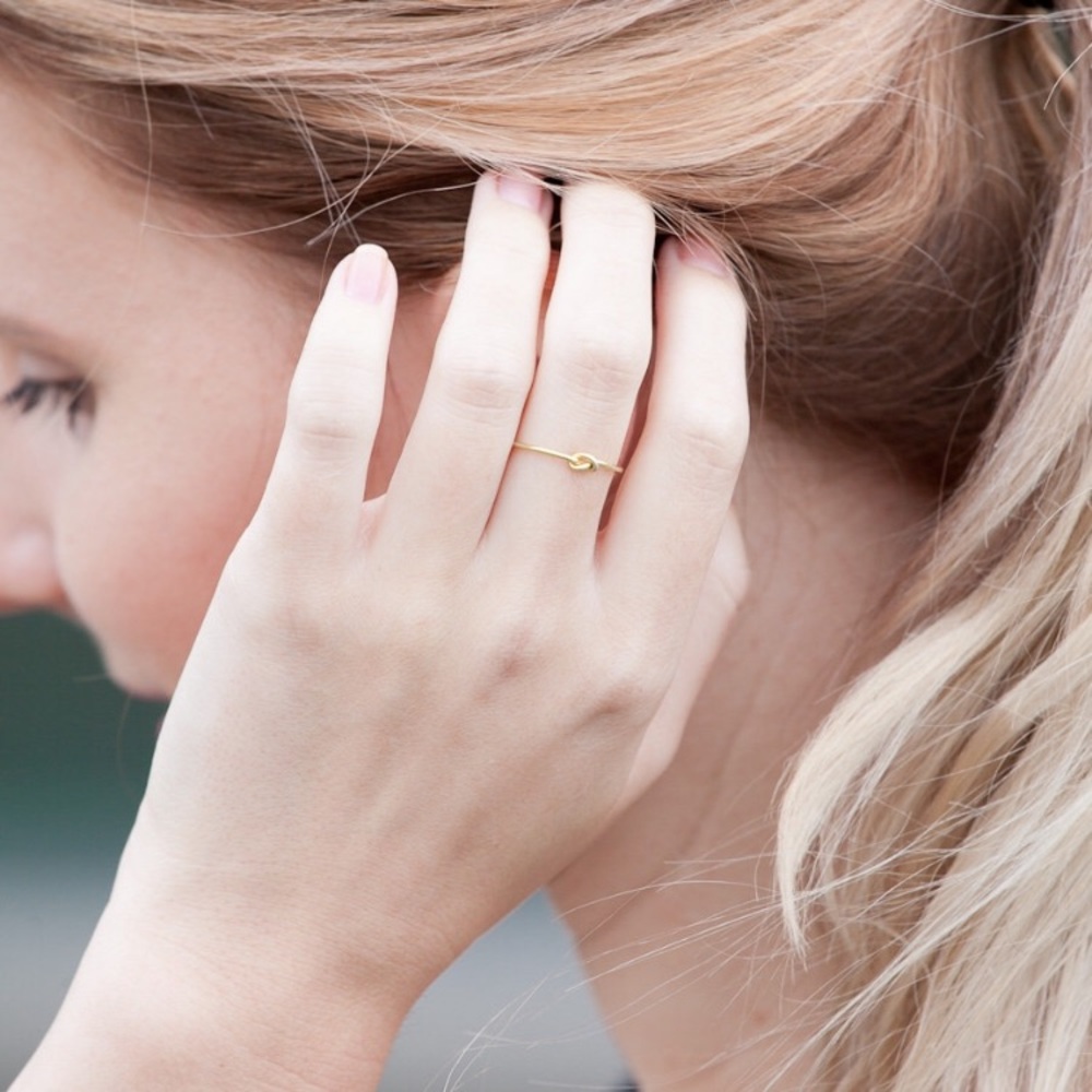Knot ring in gold-plated .925 sterling silver - Picture 2 of 5